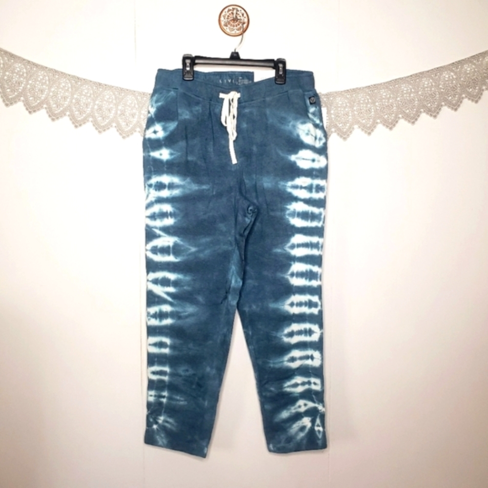 Livi Lane Bryant tie dye lounge sweatpants blue 10/12 NWT